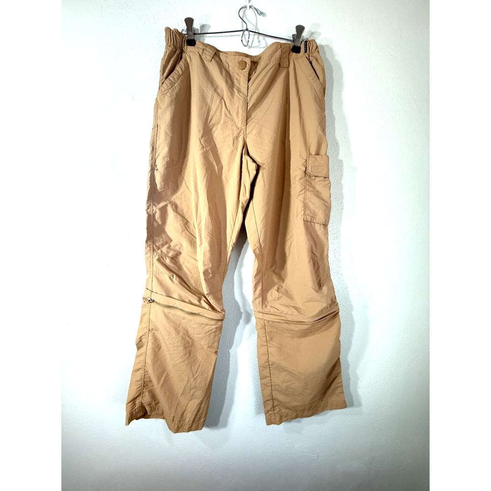 Quest Mens Cargo Pants 34x30 Convertible Zipp Off Khaki Nylon Hiking Outdoor